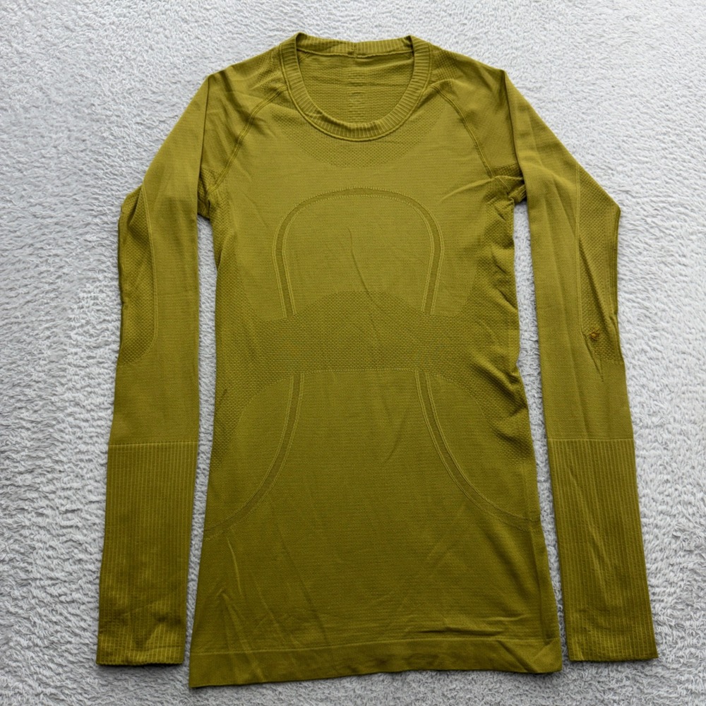 Lululemon Swiftly Tech Long Sleeve 2.0 Chartreuse Green Size 4 Running Shirt